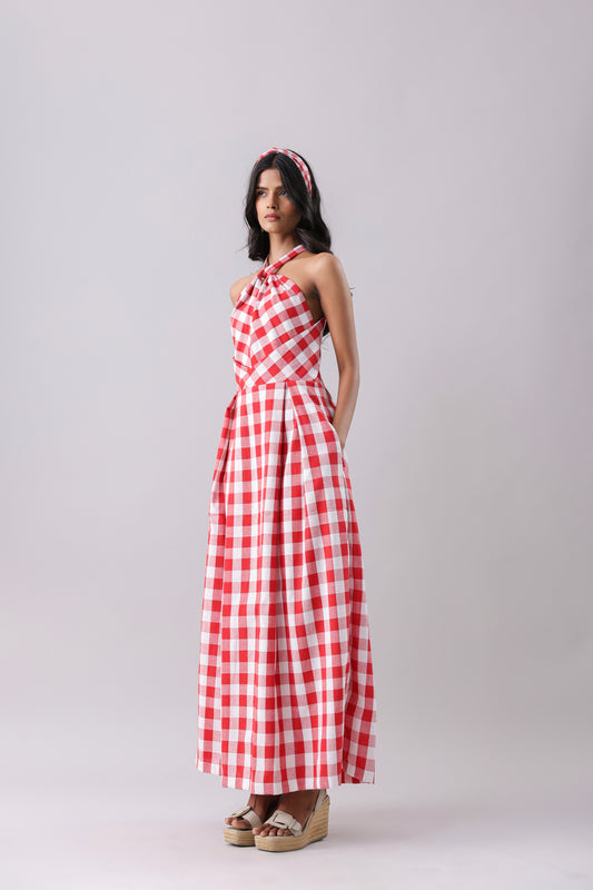 Gingham Maxi ( Red & White )