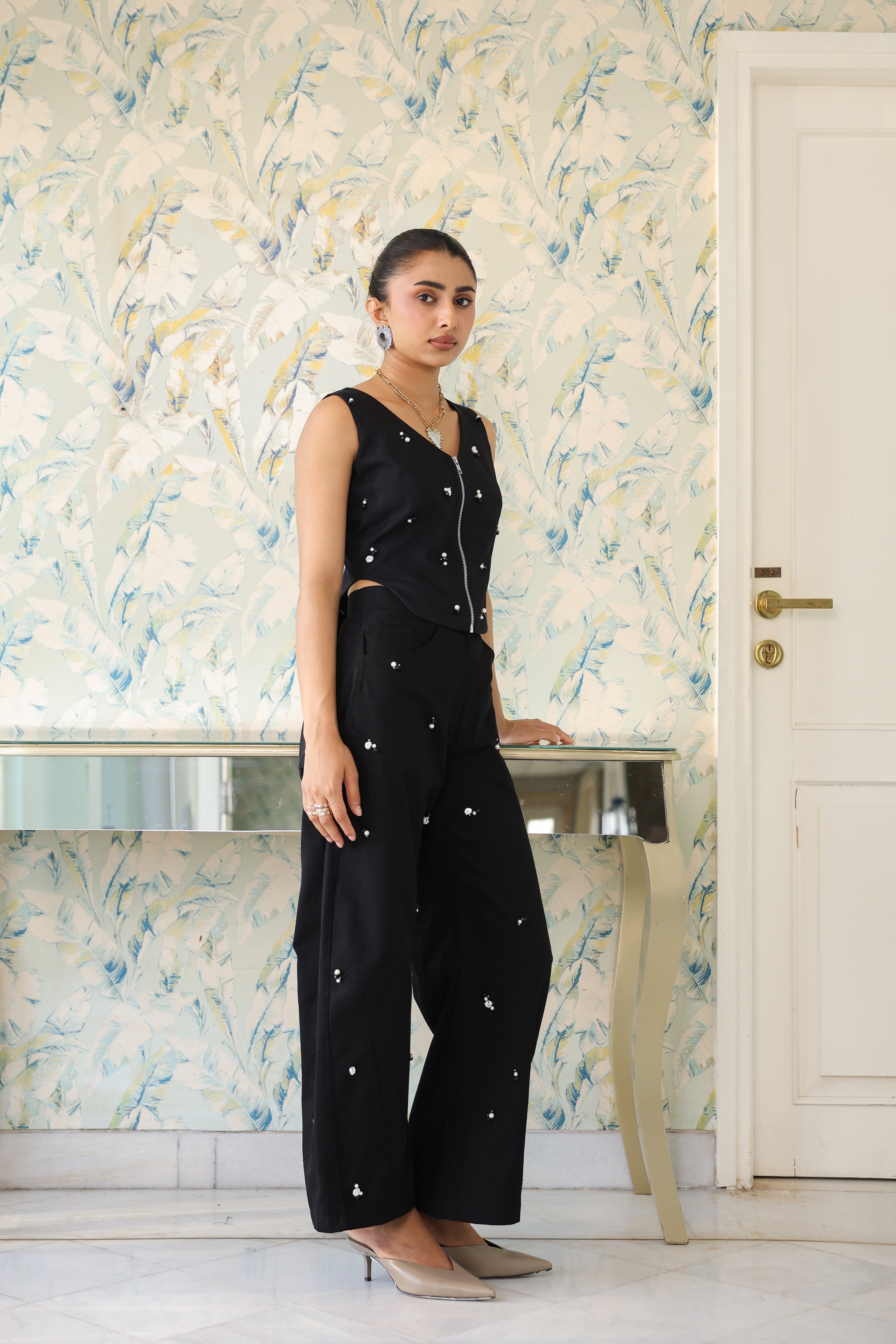 PEARLS IN MOONLIGHT BARREL PANTS