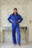 COBALT EMBELLISHED PANTS