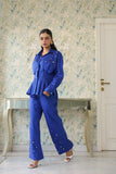 COBALT EMBELLISHED PANTS