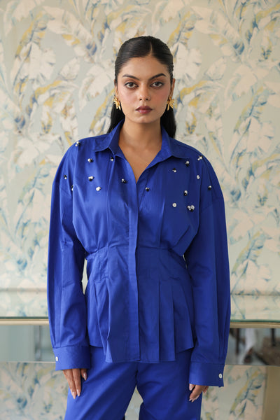 COBALT EMBELLISHED SHIRT