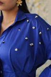 COBALT EMBELLISHED SHIRT