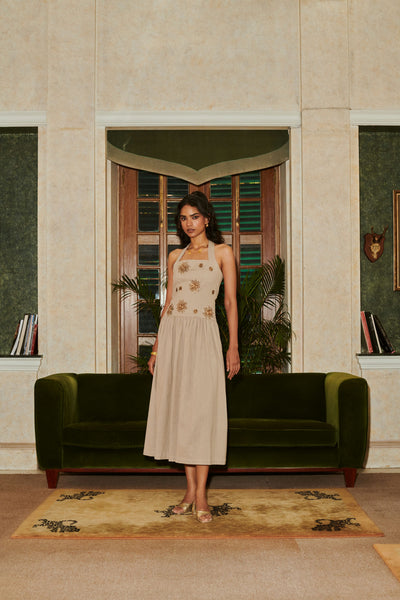 Fireflowers Halter Maxi (Beige)