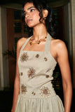 Fireflowers Halter Maxi (Beige)