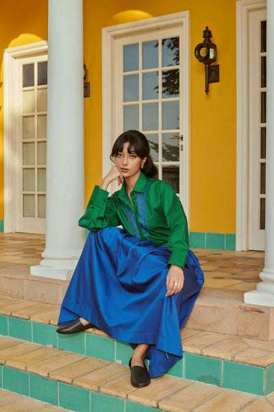 Gathered Skirt (Blue)