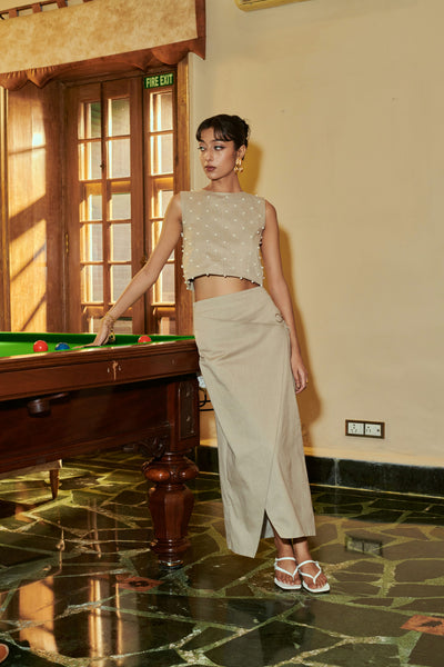 Wrap Skirt (Beige)
