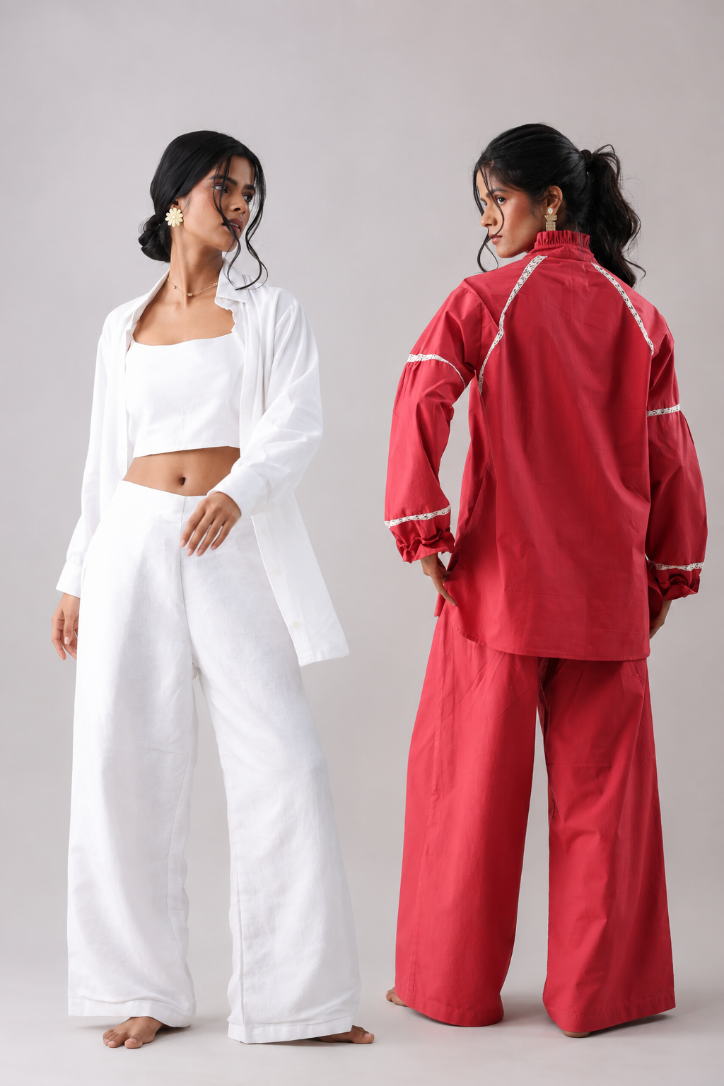 Dove & Rust Wide-Leg Duo