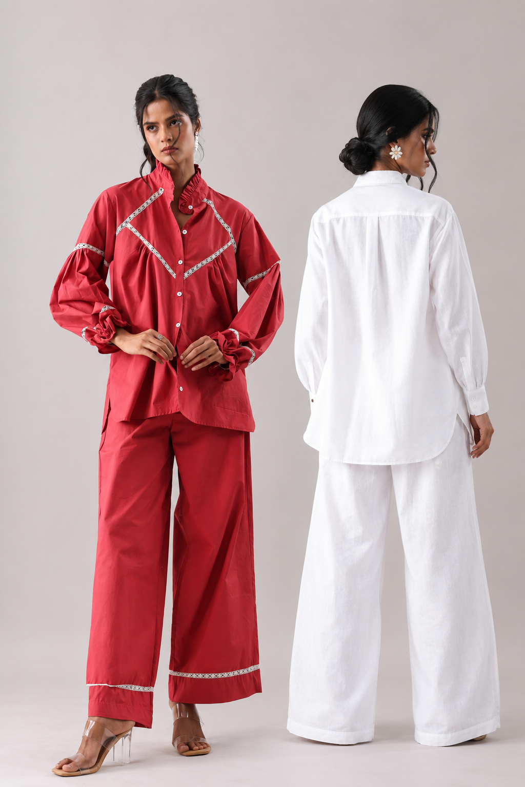 Dove & Rust Wide-Leg Duo