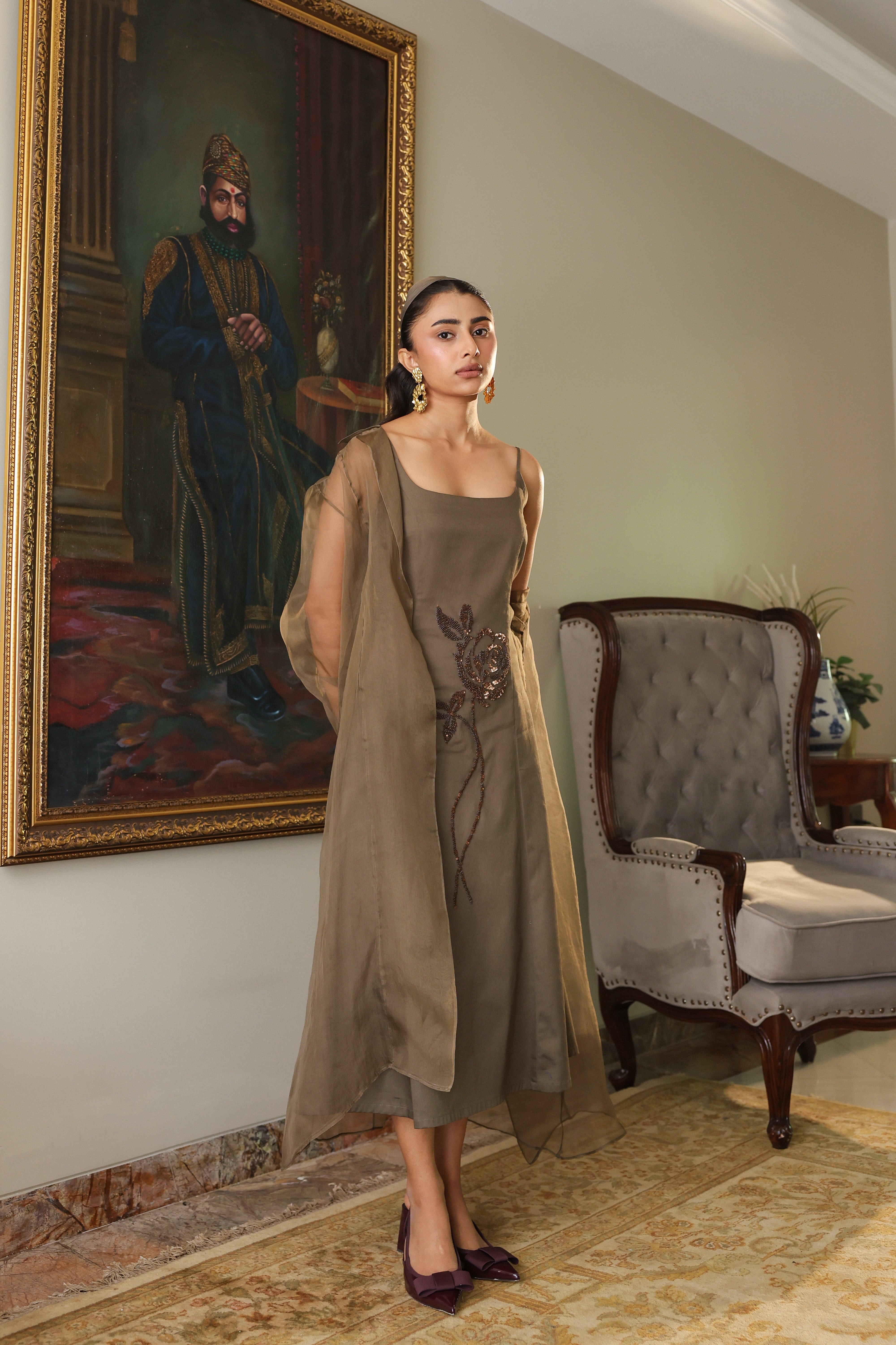 OLIVE ROSE SLIP DRESS