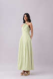 Lime Stripe Halter Maxi Dress