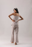 Mocha Striped Flared Pants