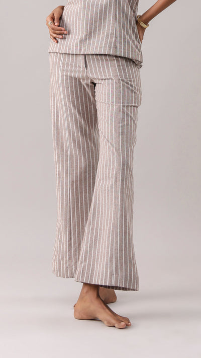 Mocha Striped Flared Pants
