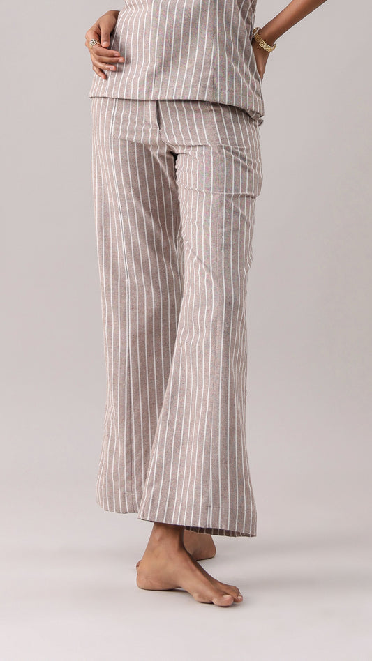 Mocha Striped Flared Pants