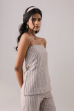 Mocha Striped Bandeau Top