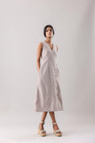 Mocha- Striped Wrap Midi