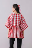 Gingham Kimono Top