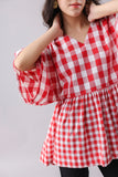 Gingham Kimono Top