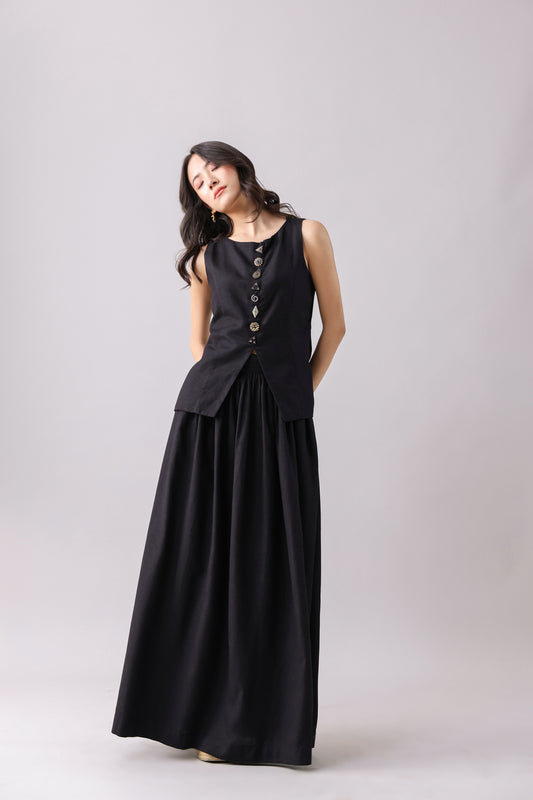 Raven Waistcoat Skirt Set