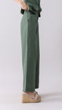 Wide Green Linen Pants