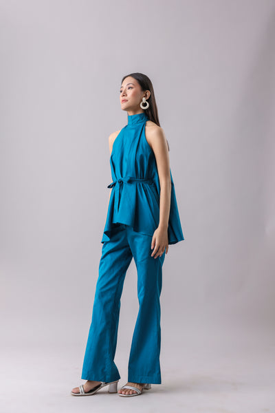 Crystal Teal Boot-cut Pants