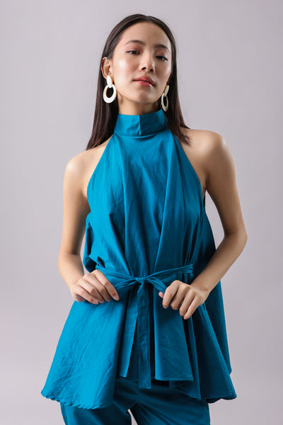 Crystal Teal Halter Top