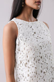Ivory Foliage Cut Midi