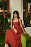 Fireflowers Halter Maxi (Rust)