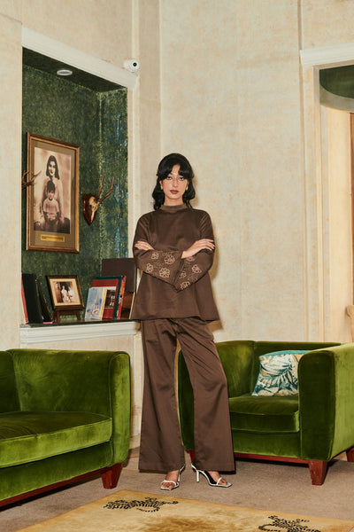Wide Pants (Deep Brown)